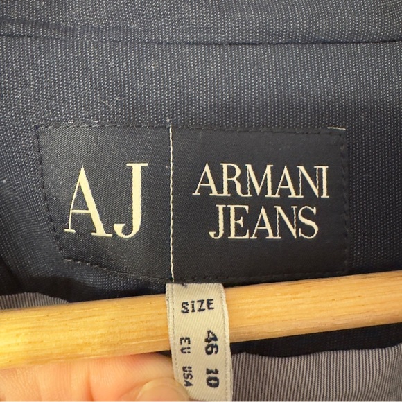 Armani Jeans Double Breasted Blazer Navy blue Mens Size 10 - Picture 6 of 8